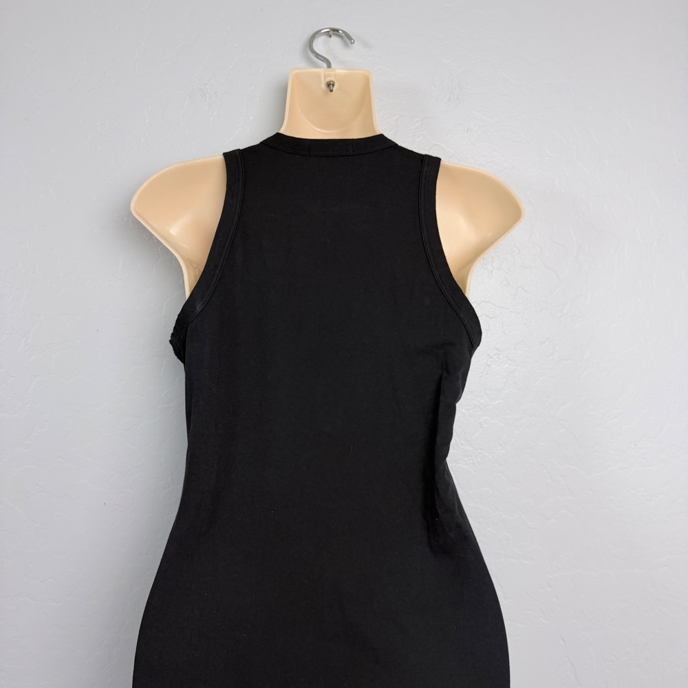 Standard James Perse Black Cotton Knit Split Neck Pencil Maxi Dress 1‎ Small - Picture 4 of 9